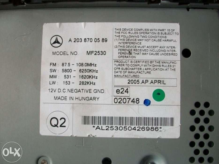 Rádio / Leitor CD - Mercedes Classe C (W203) MF2530 e MF2730