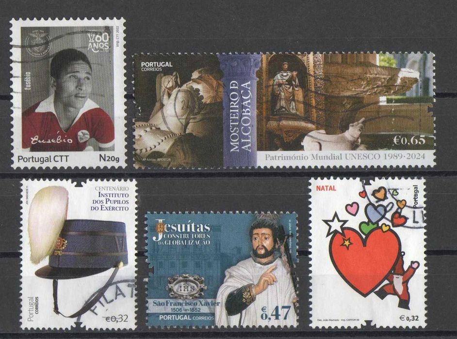 Filatelia; 86 selos de Portugal