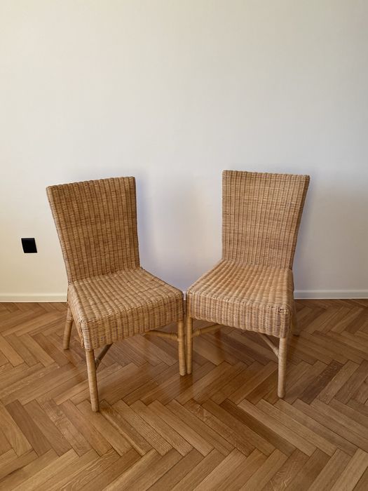 Dwa krzesła - wiklina rattan - cena za dwa