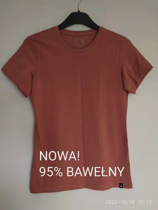 Nowa damska koszulka T-shirt 4F 95% bawełny