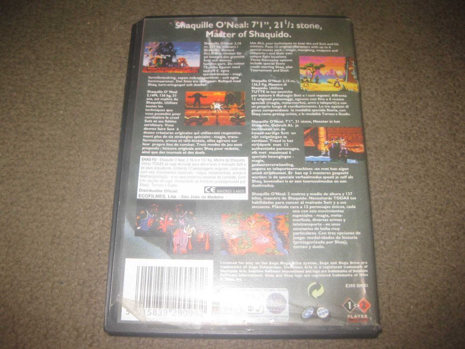 Jogo "Shaq Fu" para Sega Mega Drive