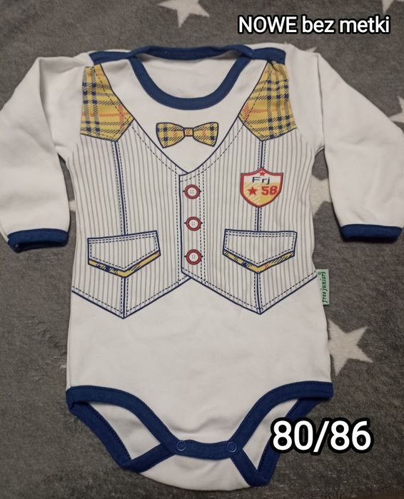 Nowe eleganckie body chłopiec r 80/86