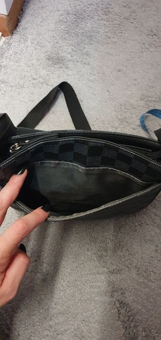 Listonoszka skórzana czarna szara