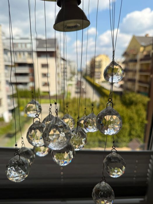 Sprzedam lampę sufitową z kryształami i lustrem