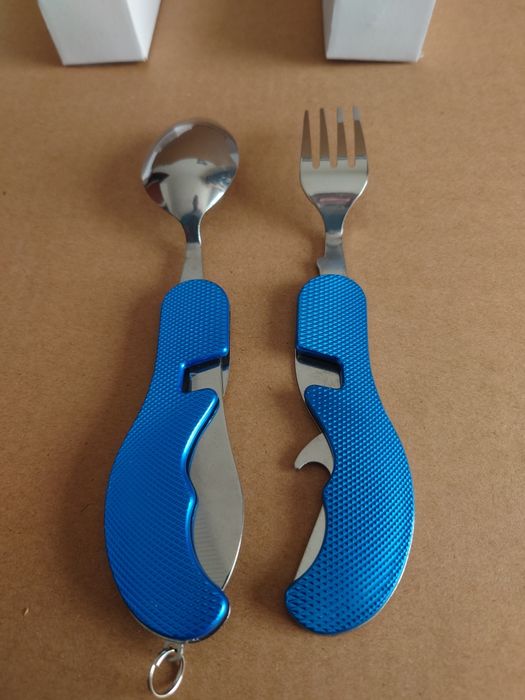 Sztućce Turystyczne składane 4w1 Niezbędnik podróżny Widelec Łyżka Nóż