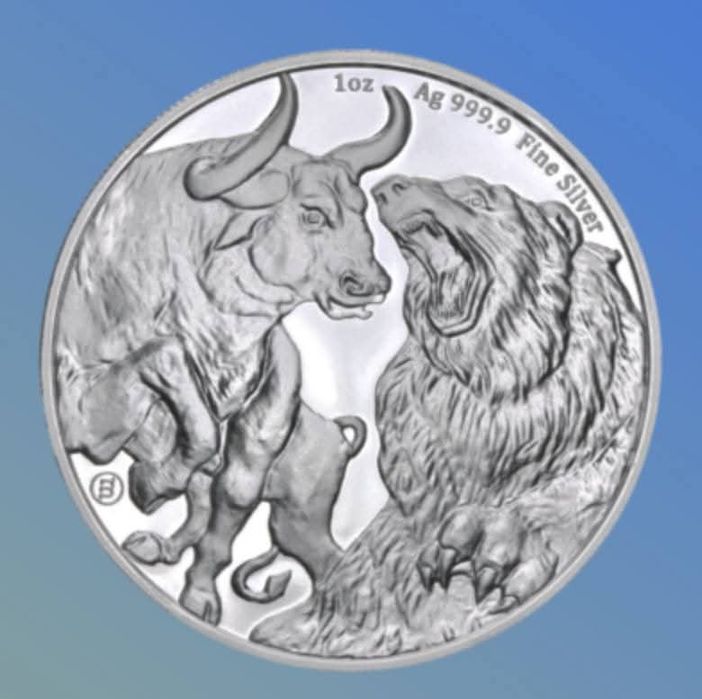 Токелау " Бик та Ведмідь " СРІБЛО. 1 унція. Проба 999