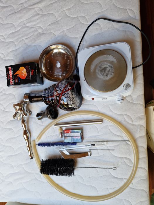 Mega Zestaw Fajka Wodna Sisha Black Spider