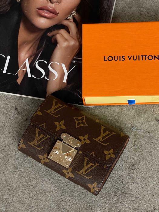 Женский кошелек маленький Louis Vuitton коричневый, черный Луи Виттон