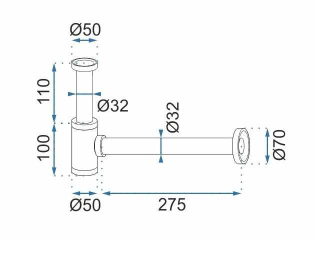 Syfon Umywalkowy Klik-Klak Uniwersalny Rea Czarny Matowy