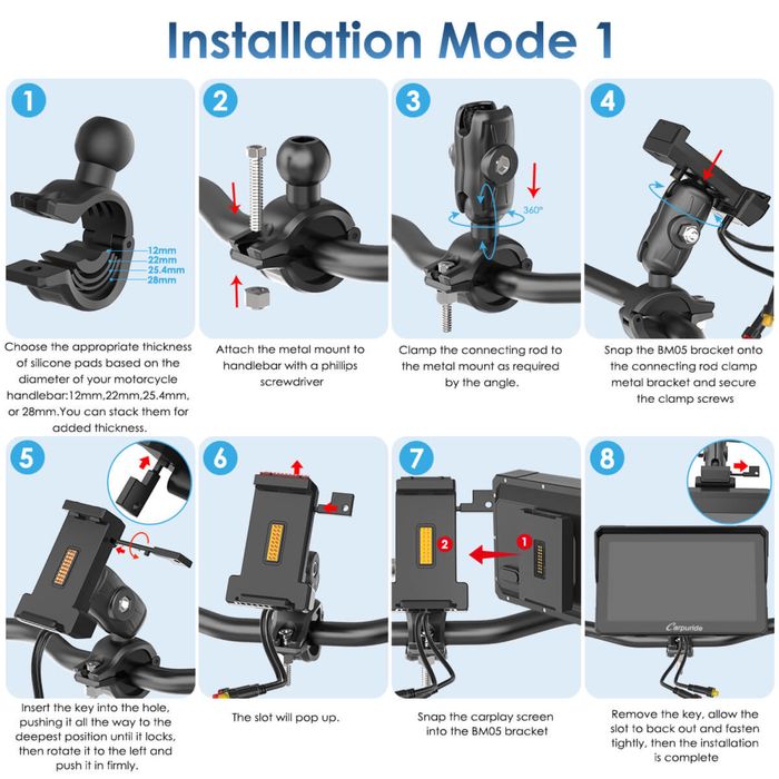 Carpuride W502S Pro - Carplay / Android Auto para Moto 5”