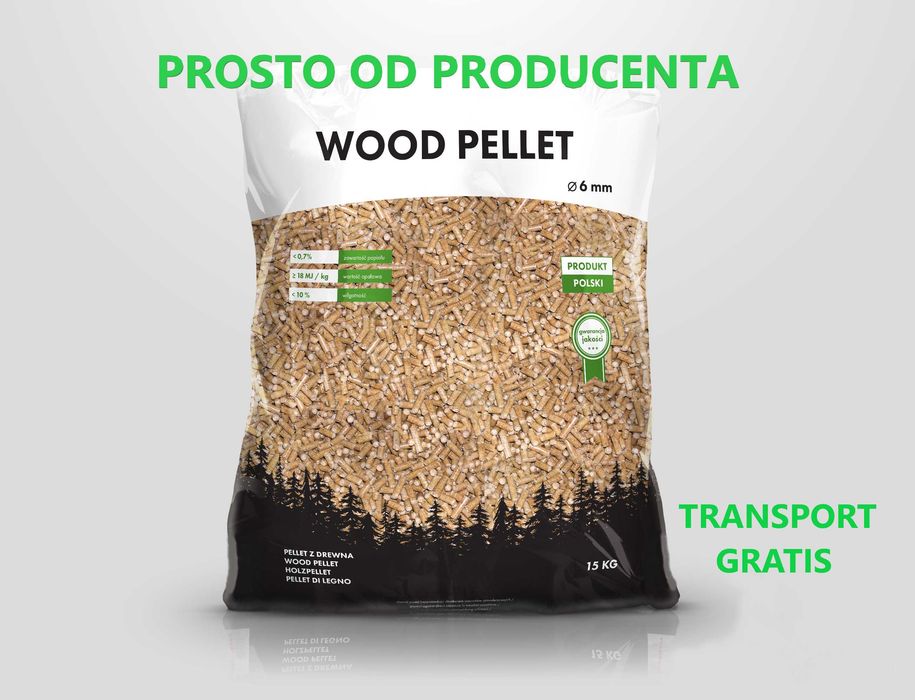 Pellet z Certyfikatem A1 100% Sosnowy PRODUCENT. Paleta 1005 Kg.