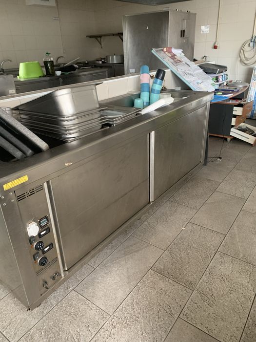 Banho maria 7 tabuleiros com estufa por baixo