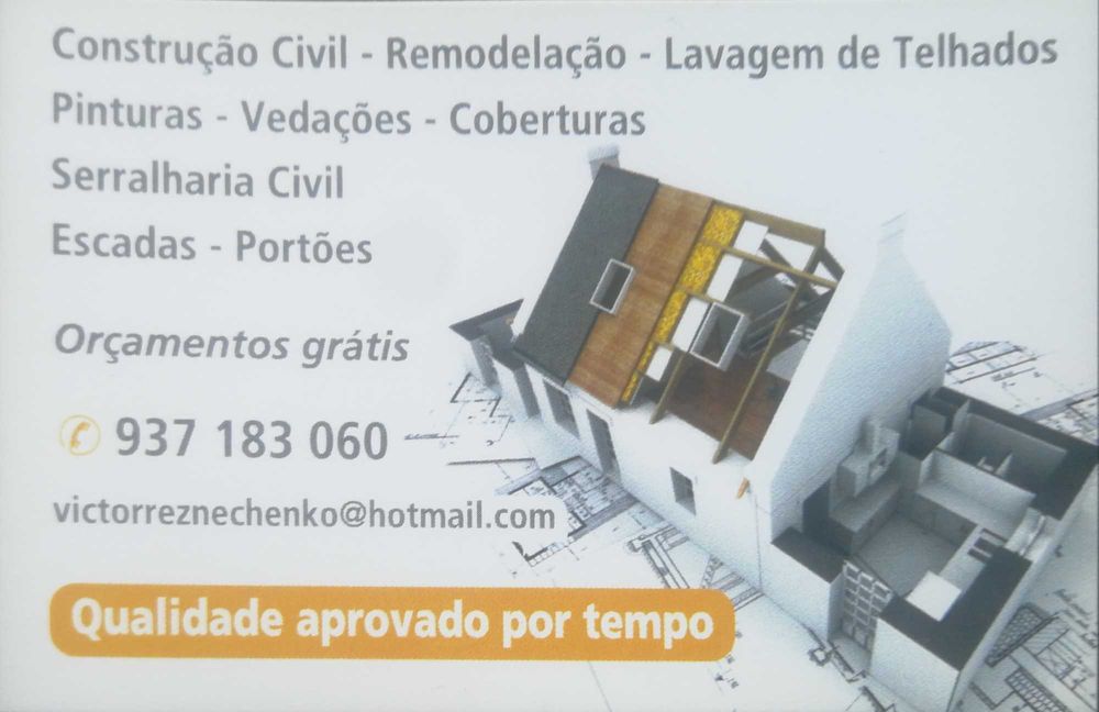 Construções/Pinturas/Remodelações/Serralharia/Pladur
