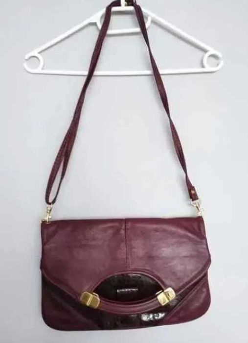 Torebka skóra węża bordowa