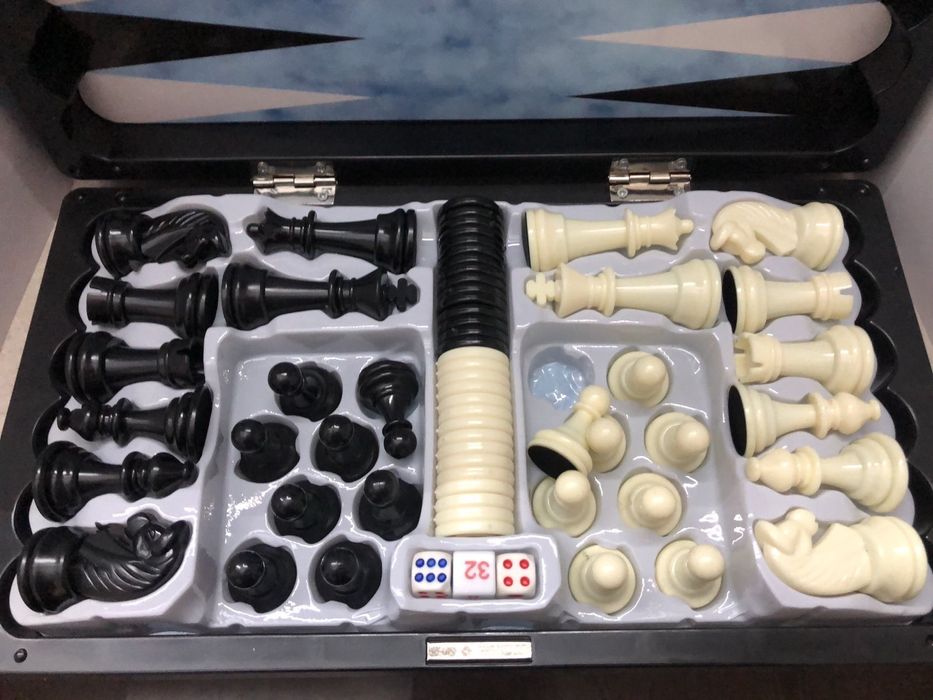 Шахматы, шахи, шашки, нарды, набор 3 в 1, 8899 MC 1178, новий