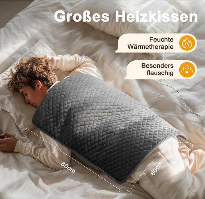 Poduszka grzewcza z automatycznym wyłączaniem 80 x 60 cm