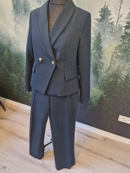 Kostium  marynarka żakiet spodnie zieleń butelkowa M Quiosque