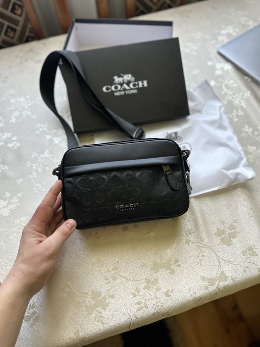 Сумка Coach коуч коач месенжер шкіряний через плече