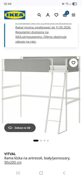 Łożko na antresoli VITVAL z materacem