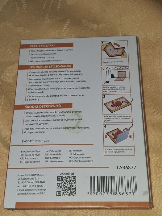 pułapka klejowa na gryzonie 6 szt