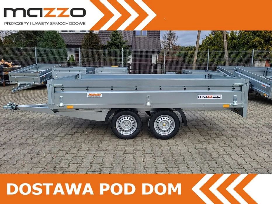 Neptun DOSTAWA! Przyczepa platforma wym. 320x168 SPAWANA! koła pod spodem N7-320 2 kps, wszystkie burty DEMONTOWALNE, lekka kat.B GN233  DOSTAWA! Przyczepa platforma wym. 320x168 SPAWANA! koła pod spodem N7-