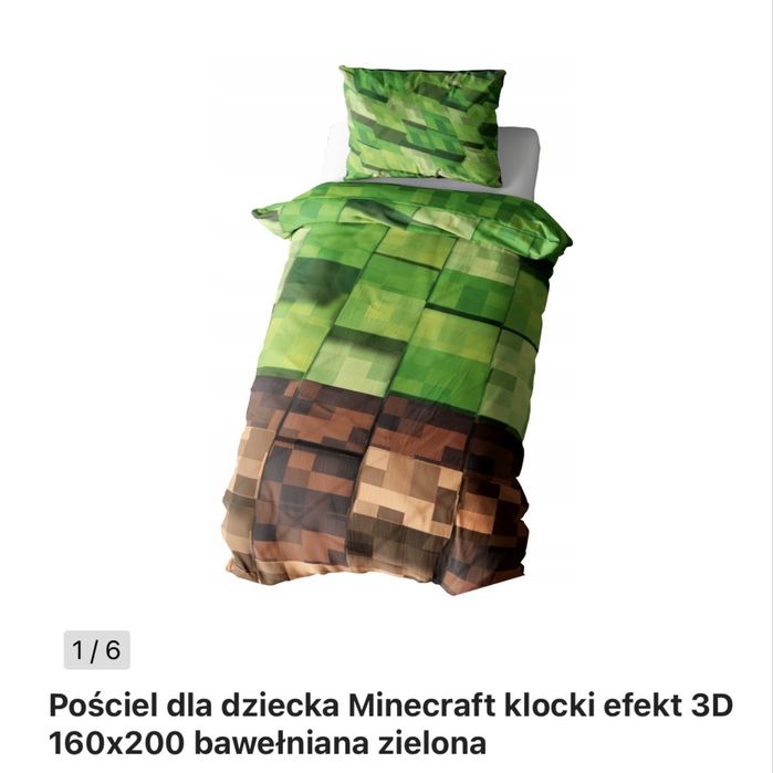 Minecraft poszewka poszwa na kołdrę i poduszkę 160x200 70x80