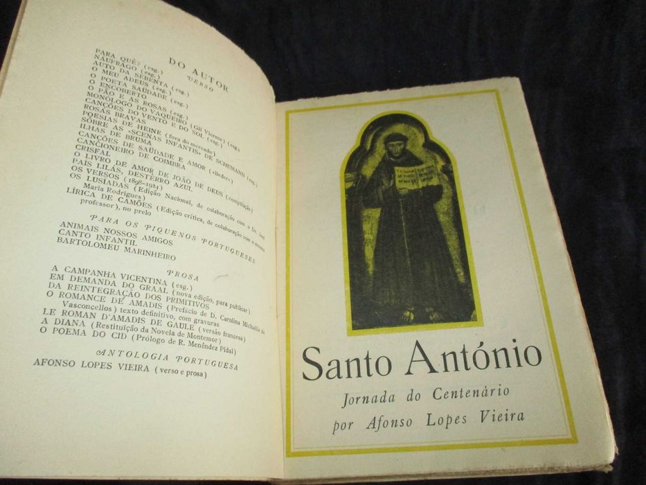 Livro Santo António Jornada do Centenário Afonso Lopes Vieira 1932
