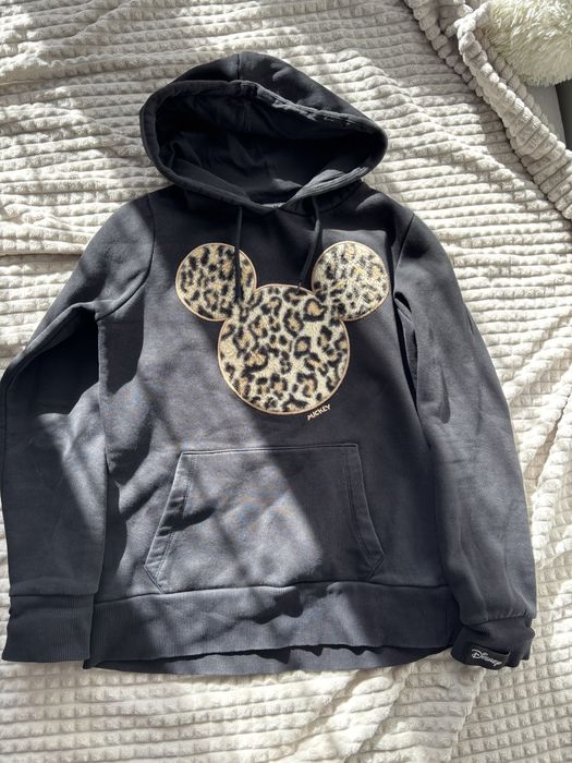 bluza damska czarna z kapturem disney