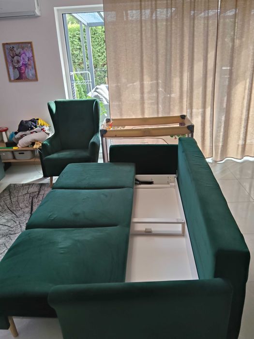 Sofa 3-osobowa zieleń butelkowa