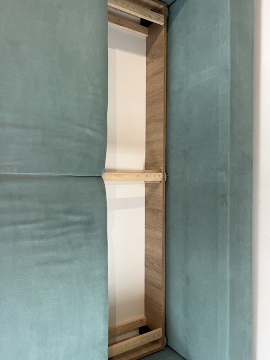 Aktualizacja! Sofa rozkładana z pojemnikiem na pościel, miętowo-morska