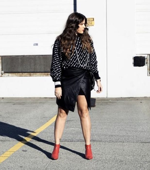 Спідниця шкіряна на запах h&m чорна