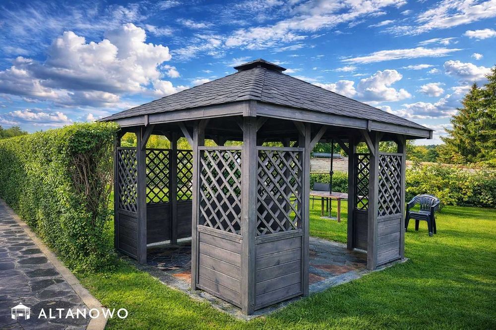 altana ogrodowa do ogrodu drewniana 3x3  - producent - transport