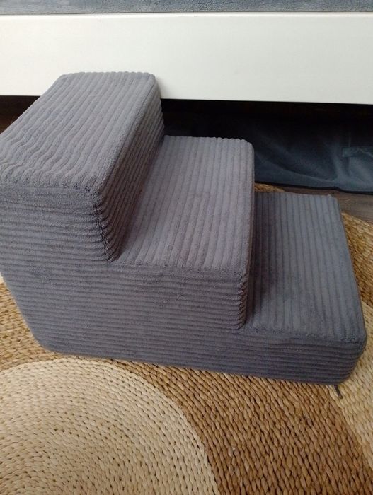 Schodki dla psa, sztruksowe, tapicerowane, 3 stopnie, 30 cm
