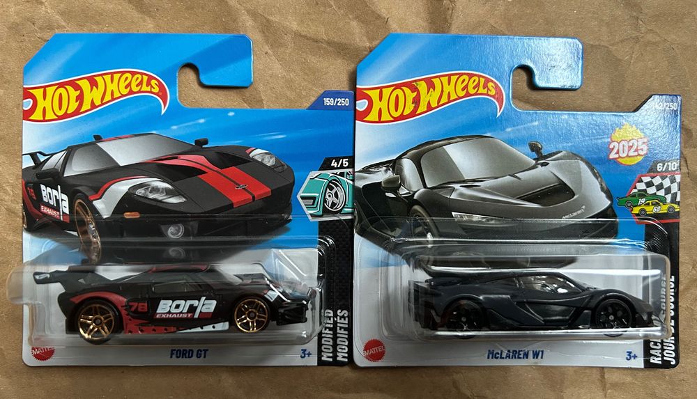Hot wheels McLaren W1, Ford GT