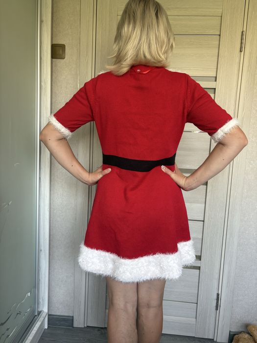 Сукня міссіс Санти, плаття новорічне, карнавальне, костюм ельфа