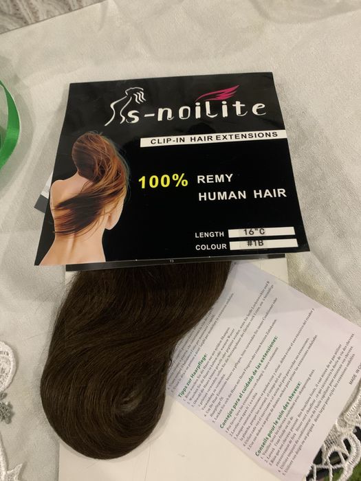 Трессы на заколках , натуральные , новые в упаковке , каштан