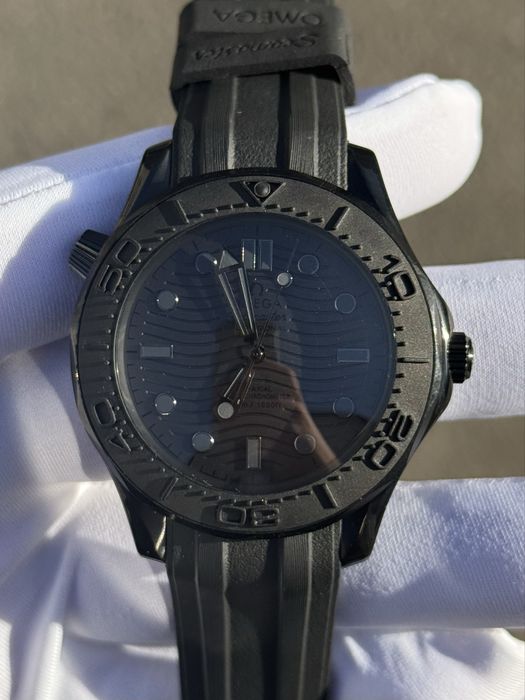 Годинник Omega Seamaster Diver 300M Black Edition Чесы омега