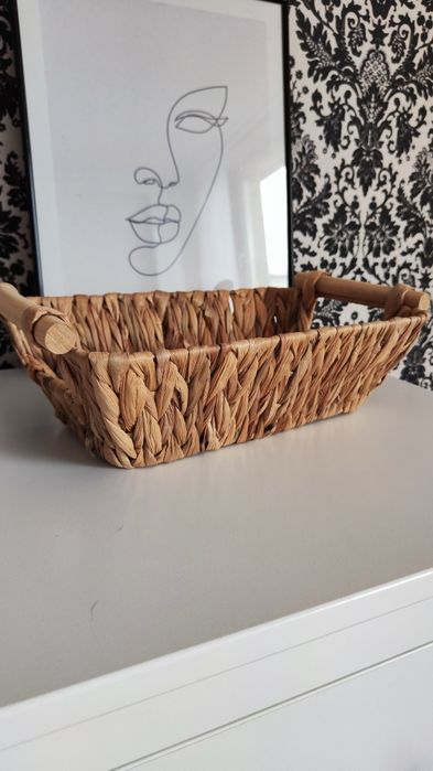 Taca dekoracyjna kosz koszyk pleciony z hiacyntu wodnego