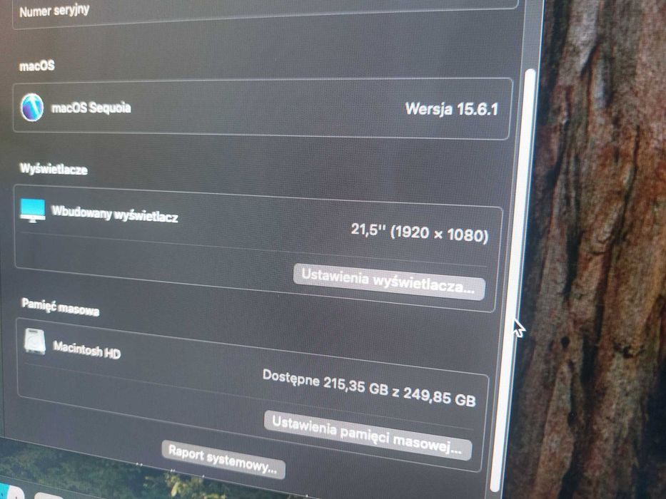 iMac Late 2013 z ekranem 21.5 cala (i5, 8GB RAM, 256 SSD)