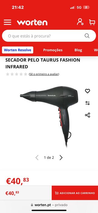 Secador Taurus novo e com garantia