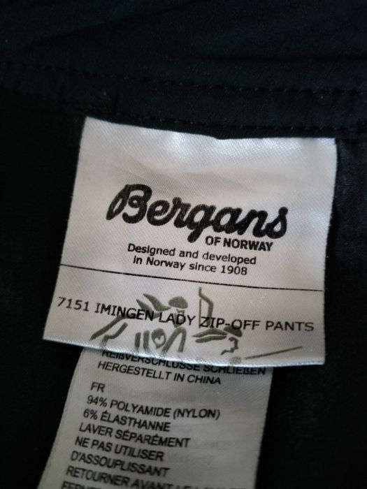 Spodnie damskie trekkingowe turystyczne Bergans Zip-Off Pants