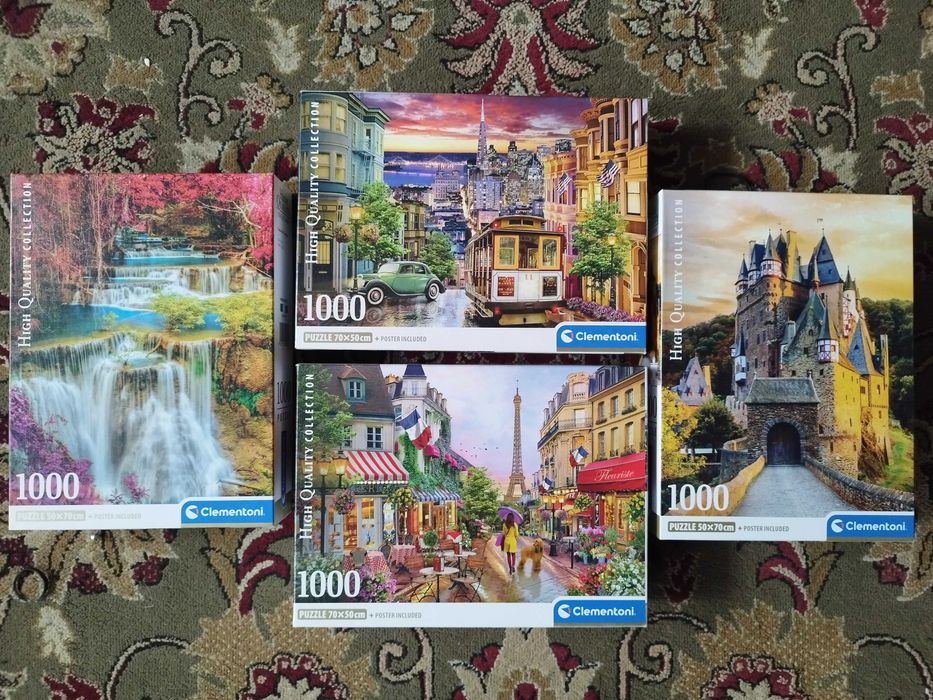 Puzzle Clementoni 1000 elementów, zestaw 4 sztuki