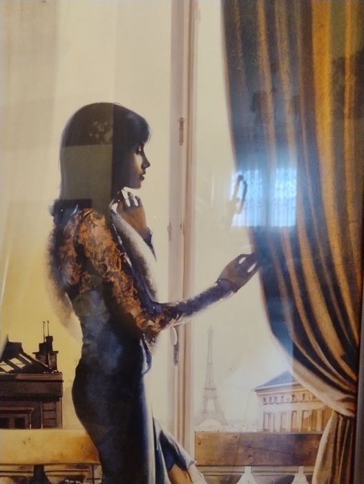 Obraz kobiety w Paryżu stan bardzo dobry