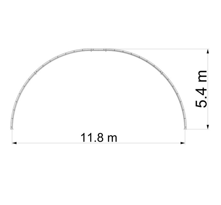 Konstrukcja hali łukowej 12m wzmocniona teownik 50x50x6 garaż magazyn