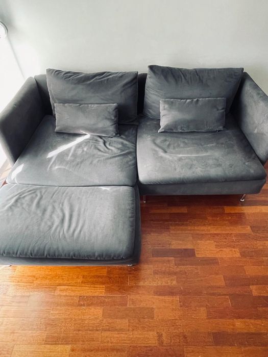 Sofá de canto moderno cinza