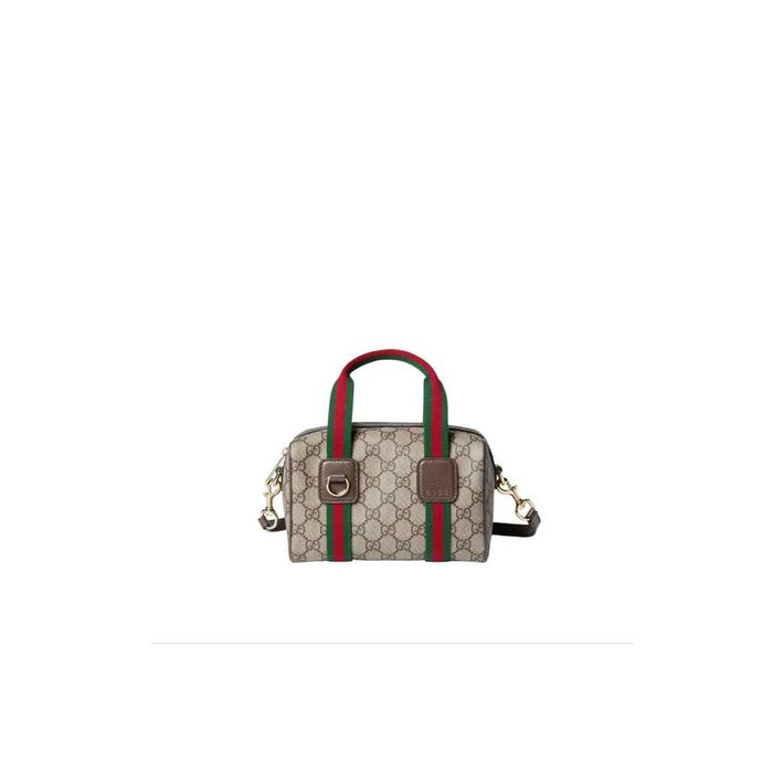 Сумка Gucci Mini GG Handbag Soft Monogram Coated Fabric Beige/Dark Bro