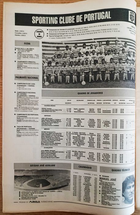 Cadernos e A Bola nº 18 - Nacionais 89-90