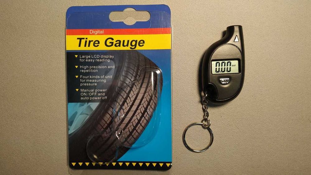 Цифровой манометр, измеритель давления в шинах автомобиля, велосипеда