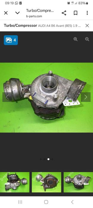 Turbo compressor audi a4 b6 1.9 tdi 130cv Motor pd