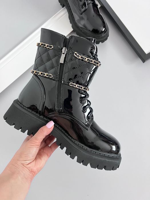 36 Sklep Nowe botki damskie lakierowane SE227-1